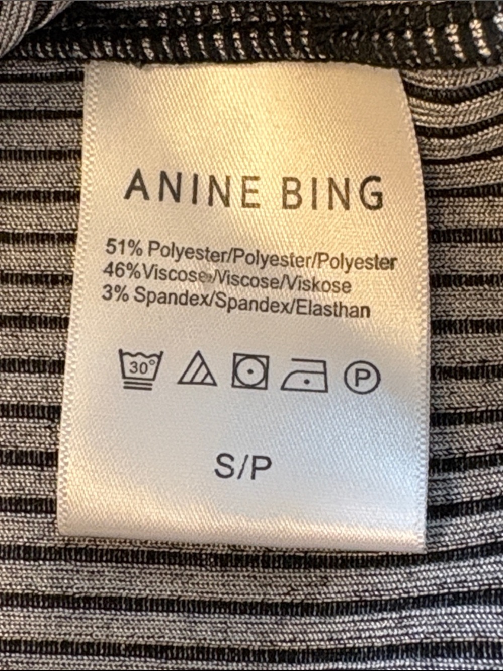 ANINE BING Moss Dress in Black And Grey - Picture 9 of 10